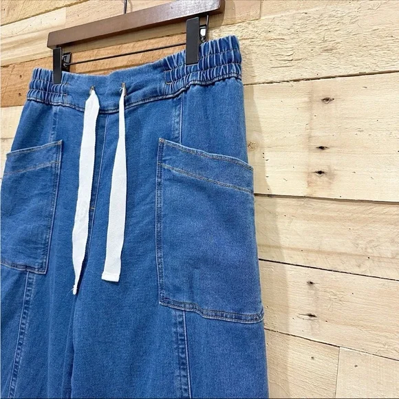 Anthropologie Maeve Tie Waist Wide Leg Jeans Size Medium Denim